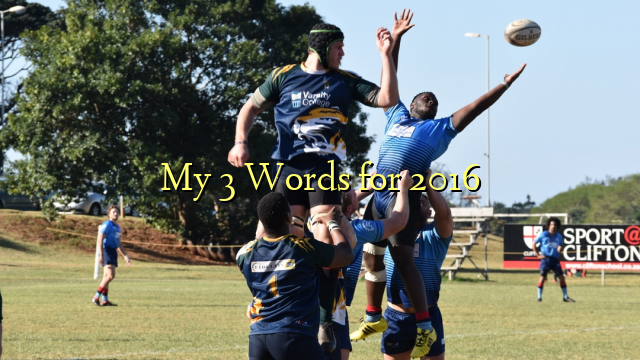 My 3 Words for 2016